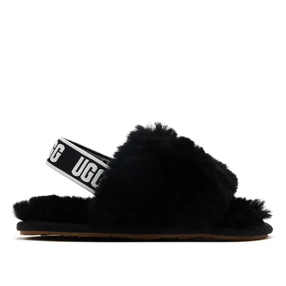 UGG Black Baby Fluffy Slide Sandals
